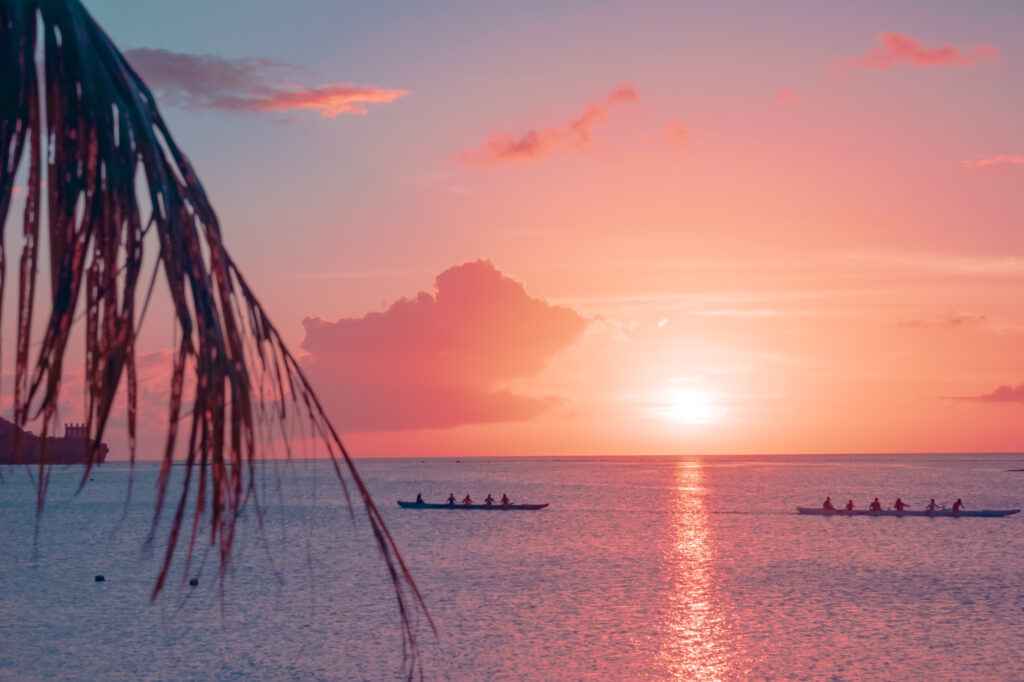 グアム タモンビーチの夕景